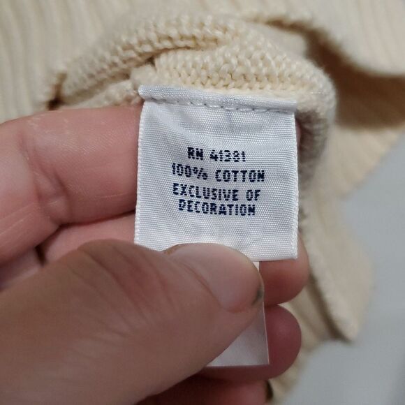 Ralph Lauren Quarter Zip Sweater in Cream Size L - Picture 6 of 8